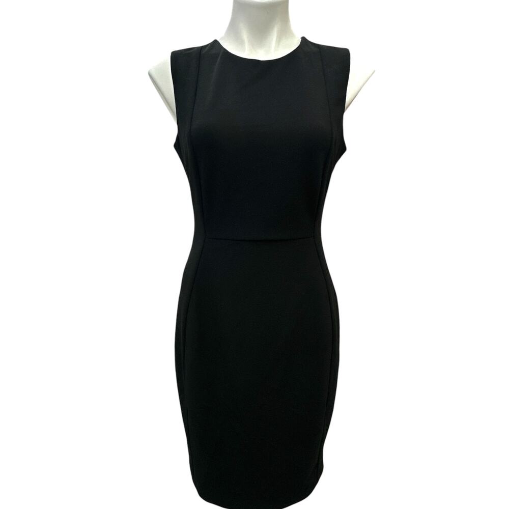 Calvin Klein Black Sleeveless Sheath Dress Women's 8 Bodycon Career Cocktail NWT